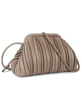 Women Clutch Purse Cloud Dumpling Bag Ruched Handbag with Shoulder Strap